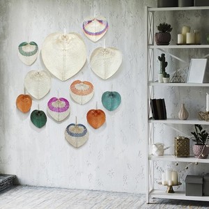 Handwoven Bamboo Palm Leaf <b>Fan</b> <b>Wall</b> Hanging Decorations for Home - Product Image 2
