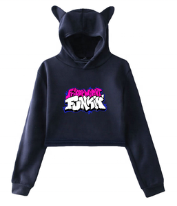 เสื้อฮู้ดครอปท็อปผ้าฟลีซบางเบาสำหรับผู้หญิง สั่งทำขายส่ง ลายการ์ตูนพิมพ์ด้านหน้า ระบายอากาศได้ดี ไม่หดตัว เป็นมิตรต่อสิ่งแวดล้อม - Product Image 5