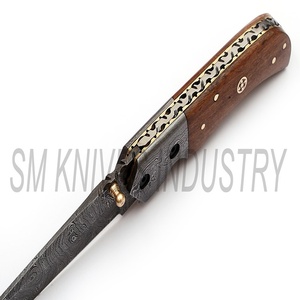 Damascus <b>Knife</b> Custom Handmade Beautiful Liner <b>Lock</b> Folding <b>Knife</b> Twist Pattern (smk1261) - Product Image 3