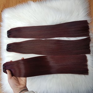 Venta al por mayor Super Doble Extensiones de Cabello Remy Vietnamita Hueso Liso Marrón Naranja Crudo Solo Donante Cutícula Alineada Cabello Virgen - Product Image 2