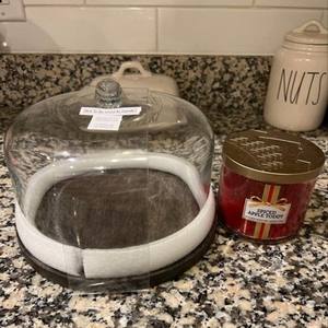 Soporte para tartas de madera y vidrio de alta calidad, soporte de almacenamiento para tartas de 1 nivel - Product Image 4