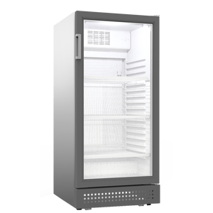 Refrigerador de exhibición de bebidas de refrigeración por aire de temperatura única con puerta de vidrio vertical comercial de 257 L para bebidas - Product Image 1