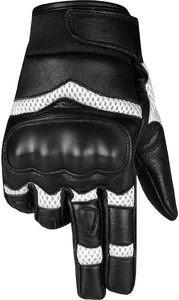 Guantes tácticos de cuero con pantalla táctil para hombre, guantes de carreras de alta calidad hechos a medida, de malla blanca y cuero negro - Product Image 2