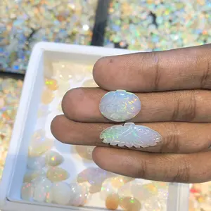天然埃塞俄比亚蛋白石花卉雕刻松散宝石商店以批发工厂价格从石头制造商网上购买