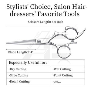 Ciseaux de coiffure professionnels avec grandes poignées ergonomiques pour barbier et styliste, ciseaux de coupe de cheveux pour salon 2026 - Product Image 2