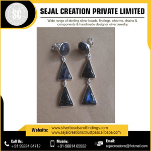 Sejal Creation 925 Sterling Silver Dangle <b>Earrings</b> Fine Party Jewelry <b>Emerald</b> Opal Topaz Gemstones Bulk Exported <b>Drop</b> <b>Earrings</b> - Product Image 5