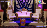Italienische Hochzeit Chaise für Braut Bräutigam Erschwing liche Holz Hochzeit Bühne Sofa Set Indische Hochzeit Bühne Silber Sofa Set