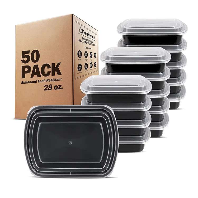 Disposable restaurant fast food packaging take away 1compartment meal prep containers microwave food container