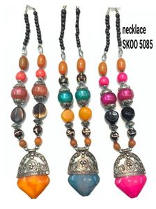 Collar de Cuentas de Piedras Preciosas Hecho a Mano Estilo Boho para Mujer, Joyería Ajustable Multicolor SK NOOR and SONS SK00 5085 para la Creación de Joyas - Product Image 2