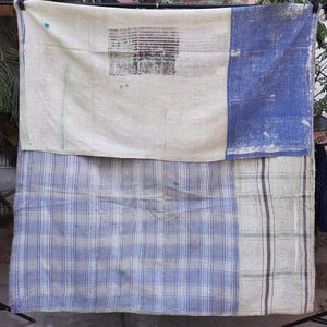 Vintage Traditional <b>Kantha</b> <b>Quilt</b> With Handmade Embroidery & Patch Work Design Throw For Home Furnishing & Garments Use Dhurries - Product Image 2