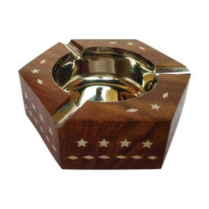 Wooden Cigar <b>Ashtray</b> ool <b>Ashtrays</b> Cigar Gifts for Men Metal Cigar Tray with Solid Wood for Home Office hotels - Product Image 2