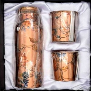 ชุดแก้วน้ำทองแดงพร้อมถ้วย3ชิ้น,อุปกรณ์เครื่องดื่มที่ยั่งยืน - Product Image 5