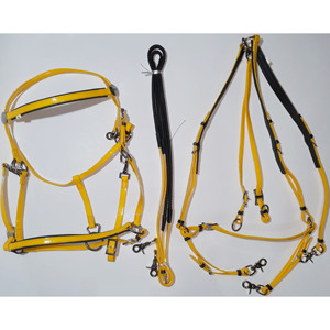 VENDO PVC ENDURANCE BRIDLE REINS Pecho colores Negro Azul Rojo amarillo árabe caballos dólar 15 tamaños completo COB Shetland - Product Image 3