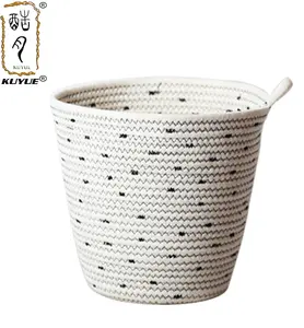 KU YUE Handmade Có Thể Gập Lại Lưu Trữ Giỏ Bông Dây Giặt Hộp Có Tay Cầm