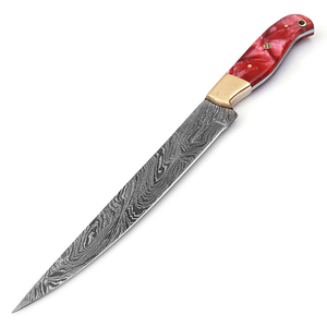 New Custom Hand Forged Damascus Fillet Fishing knife With leather Sheath cover (smk1598) - Product Image 6