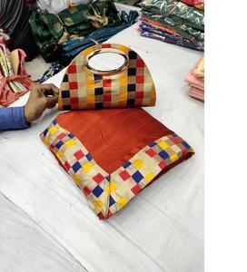 Indian Designer Partywear Saree with Blouse and Designer Matching Party Wear Beautiful Fancy Box <b>Clutch</b> <b>Bag</b> Purse Ethnic - Product Image 5