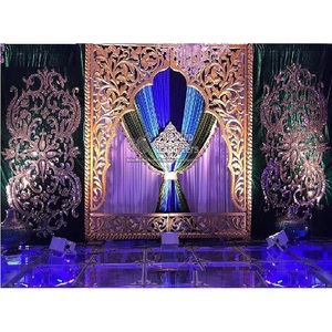 ซื้อ Mehndi เวทีตกแต่งด้วยผ้าม่านที่มีสีสัน,ฮิญาบมุสลิมฟังก์ชันฉากหลังงานแต่งงานปัญจาบฉากหลังที่มีสีสัน - Product Image 1
