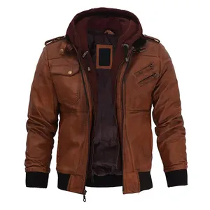 Wholesale Customized genuine Men leather jackets winter wear Pakistan wholesale cow skin motorbike leather jackets for male boys