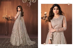 Prsenting Mới Miễn Phí Kích Thước Bộ Sưu Tập Bướm Lưới Với Công Việc Thêu Nặng Áo Choàng Anarkali Dài Với Bộ Sưu Tập Màu Sắc Độc Đáo - Product Image 4