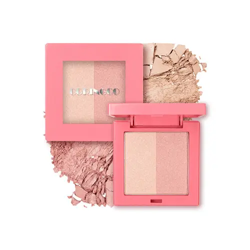 CORINGCO PINK SQUARE DUAL HIGHLIGHTER blush make up k-beauty made in korea