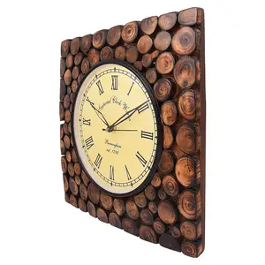 Relógio de parede de madeira feito à mão, moderno para decoração de casa, sala de estar