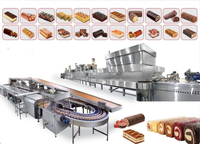 Chaîne de production de mini-crêpes entièrement automatique, contrôlée par PLC, capacité 80-500 kg/h, alimentation gaz naturel/électrique/diesel, avec mélangeur de pâte pour la cuisson