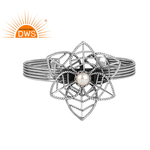 Baja — bracelet en argent Sterling 925 pour les femmes, perles blanches naturelles, pierre précieuse cintrée, bijoux de haute qualité, vente en gros - Product Image 1