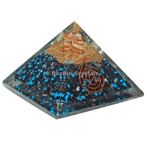 Compre Pirámides de Orgón de Ágata con Turquesa con Diseño de Flor de la Vida |   Decoración para el Hogar Tallada y Grabada - Product Image 1