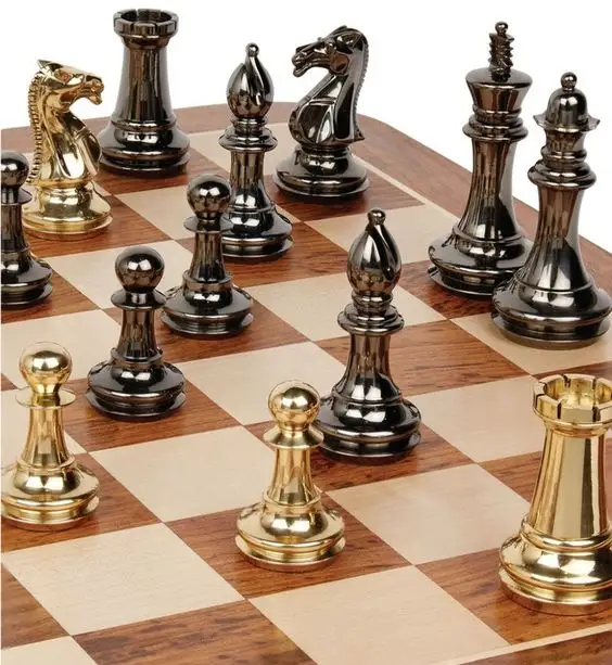 metal chess set/brass chess game/brass chess