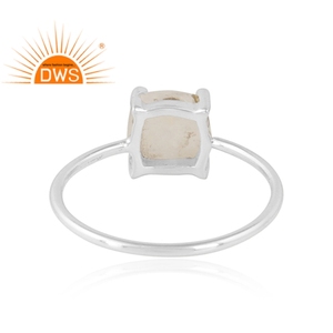 Anillo de Plata de Ley 925 con piedra lunar de arcoíris Natural, joyería fina, venta al por mayor - Product Image 3