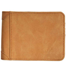 Rfid protégé Oem portefeuille en cuir fait à la main pour hommes fermeture à glissière blocage RFID triple pli léger look vintage double pli fermeture en cuir - Product Image 5