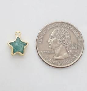 Amazonite Pierres Précieuses Étoiles Forme 10mm Électrolytique Pendentif - Product Image 3