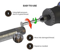 Kit de démarrage Rotary Thread RTK1.1, 3 pièces, outils électriques, accessoires pour outils pneumatiques, fixation de boulons, restauration de filetages, pouces/métrique, fabriqué aux États-Unis