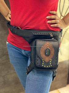 Unisex Motorcycle Hip <b>Pocket</b> <b>Belts</b> Travel <b>Belts</b> Waist <b>Pocket</b> Bum Bags Leather Biker <b>Belts</b> - Product Image 5