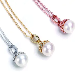 925 sterling Silver Jewelry Gold Plated Jewelry Natural Freshwater Pearl Pendant Necklace for Women Jewelry Set Valentine Gift