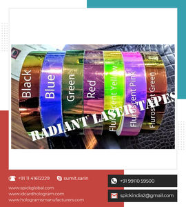 High Quality Fluoroscent Green 3D <b>Holographic</b> Adhesive <b>Sticker</b> Exotic PET Tape Custom Craft Designs for Labels Packaging Labels - Product Image 3