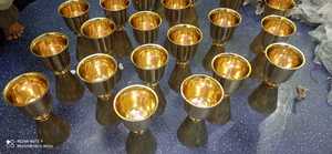 ทองเหลืองด้านล่างสลัก Chalice คริสตจักรอุปกรณ์ Brassworld อินเดีย - Product Image 5