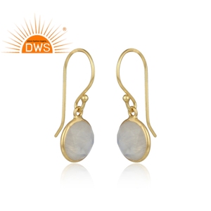 Boucles d'oreilles rondes en pierre de lune arc-en-ciel, pour lunette, en argent Sterling 925, vente en gros - Product Image 2