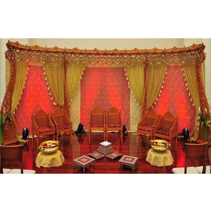 Rideaux man100% brodés à la main, pour mariage, voile traditionnels, couleur argent, sange, mariage - Product Image 1