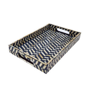 Rectangular hueso bandeja superior utensilios de cocina hecho a mano hueso embutido bandeja mejor vendiendo hueso y MDF bandeja por Axiom a casa acentos - Product Image 3