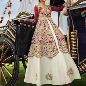 NEW--<b>BRIDAL</b>--HEAVY--<b>JACKET</b>---WITH LEHENGA DRESS--Embellished in crystal glass beads stone FULL OF DABKA--work for Wedding=2021-- - Product Image 1