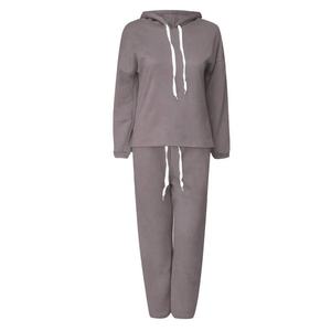 Conjunto de Sudadera con Capucha y Pantalones de Felpa Francesa, Talla Grande, Transpirable, de Dos Piezas, con Cierre, Holgado, para Mujer - Product Image 6