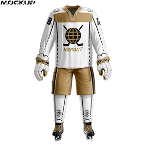 Conjuntos de uniformes de hockey sobre hielo de calidad superior logotipo personalizado y tamaño 100% poliéster secado rápido transpirable Unisex adulto - Product Image 2