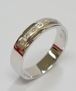 Anillo R-12515 con Diamantes y Piedras Preciosas, Anillo de Plata Moderno con Engaste de Garras para Aniversario, Fiesta y Regalo - Product Image 1