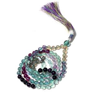 Hot Selling 8 mm Round Fluorite Beads Ethnic Style Knotted Mala <b>Necklace</b> 108 <b>Healing</b> <b>Crystal</b> Yoga Jewelry Gift - Product Image 5
