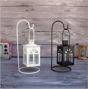 Lanterne avec support en fer, métal et verre Lanterne de sol Éclairage Décoration intérieure Bougeoir Lanterne en fer faite à la main en vrac Fournitures - Product Image 2