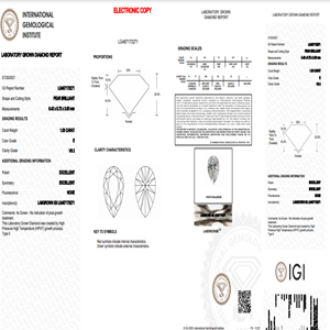 E Color ความชัดเจน VS2,ขนาด1.03Ct ขัดเงา Labgrown เพชรลูกแพร์รูปร่าง HPHT-CVD เครื่องประดับเพชรเพชรหลวม - Product Image 5
