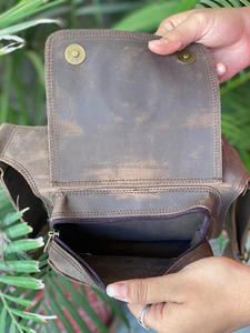 Riñonera de cuero con múltiples bolsillos Unisex, cinturón de viaje ligero - Product Image 4