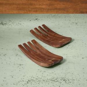 Juego de cubiertos grandes de madera marrón ecológicos desechables con cucharas de mango largo, cuenco para servir comida, utensilios de cocina para acampar - Product Image 2