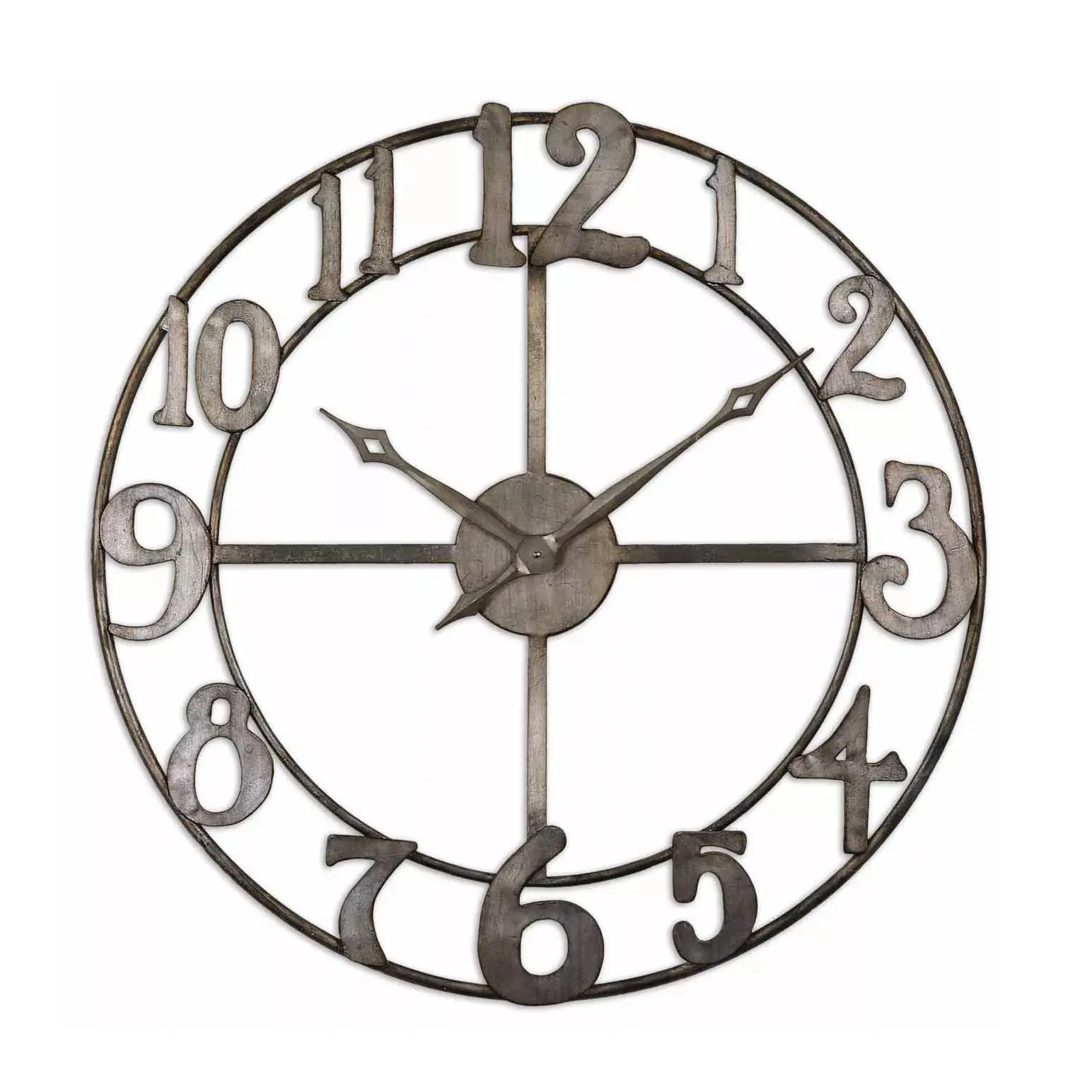 Orologio da parete di design fatto a mano di nuova moda con orologio da parete all'ingrosso decorativo decorativo a specchio in metallo Vintage